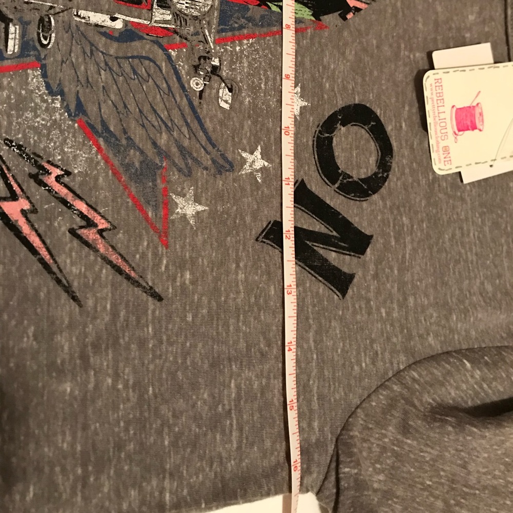 NWT Rebellious One Moto Girl Rose Graphic Tee - Picture 7 of 7